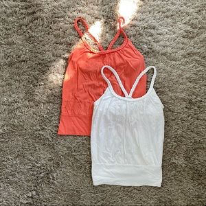 Bundle of Vintage Victoria’s Secret VS bra top cami, 1 coral and 1 white sz XS